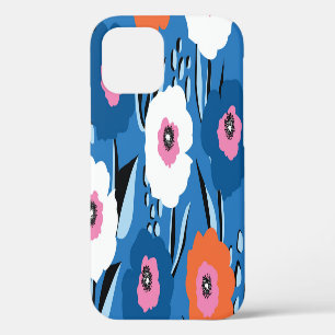 Rood Wit Blauw: Bloemrijk Scandinavisch. iPhone 12 Hoesje