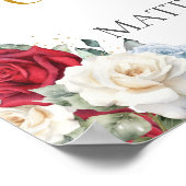 Rood Wit Blauw Bloemstuk Funeral Memorial Poster (Hoek)