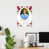 Rood Wit Blauw Bloemstuk Funeral Memorial Poster (Thuiskantoor)