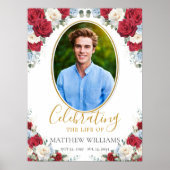 Rood Wit Blauw Bloemstuk Funeral Memorial Poster (Voorkant)