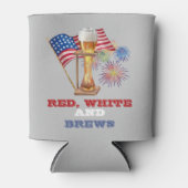 Rood Wit Blauw Brouws Bier 4 juli Blikjeskoeler (Voorkant)