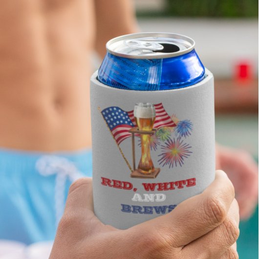 Rood Wit Blauw Brouws Bier 4 juli Blikjeskoeler