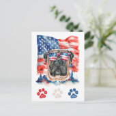 Rood Wit Blauw Bullmastiff Hond Woof 4 juli Feestdagenkaart (Staand voorkant)