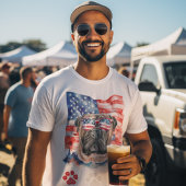 Rood Wit Blauw Bullmastiff Hond Woof 4 juli T-shirt