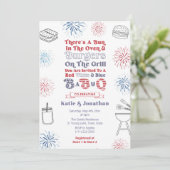 Rood Wit Blauw Bun in het Oven BabyQ Baby shower Kaart (Staand voorkant)