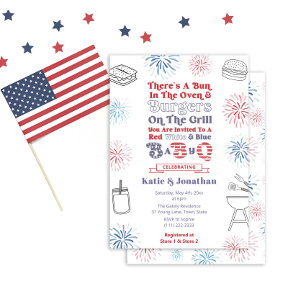 Rood Wit Blauw Bun in het Oven BabyQ Baby shower Kaart