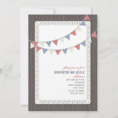  Rood Wit & Blauw Bunting Juli 4de Feest Kaart (Voorkant)