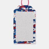 Rood, Wit & Blauw Camo 4 Juli Glitter Cadeaulabel (Achterkant)