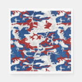 Rood, Wit & Blauw Camo 4 Juli Glitter Servet (Voorkant)