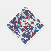 Rood, Wit & Blauw Camo 4 Juli Glitter Servet (Hoek)