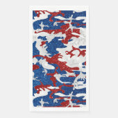Rood, Wit & Blauw Camo 4 Juli Glitter Servet (Voorkant)