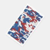 Rood, Wit & Blauw Camo 4 Juli Glitter Servet (Hoek)