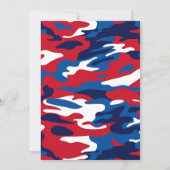 Rood Wit Blauw Camo 4 juli Uitnodiging voor het fe (Achterkant)