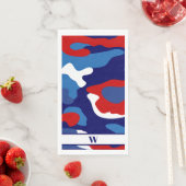 Rood Wit Blauw Camo Monogram 4 juli Patriottisch Servet (Insitu)