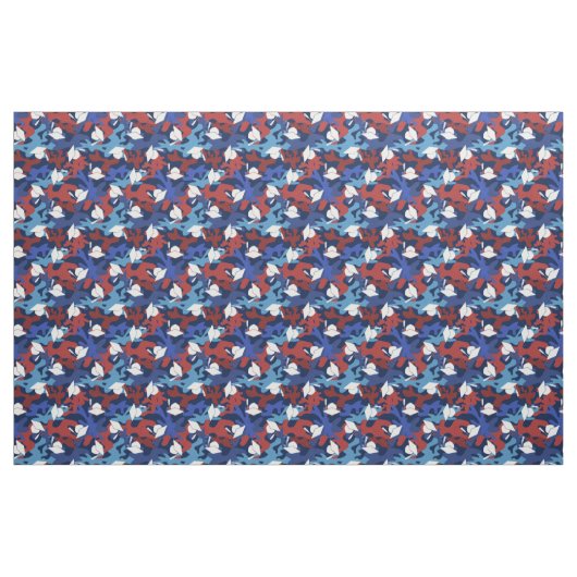 Rood Wit Blauw Camo Pattern Afstuderen Stof (Fat Quarter)