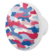 Rood Wit & Blauw Camouflage (2) Keramische Knop (Rechts)