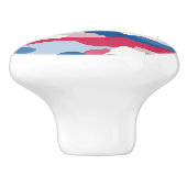 Rood Wit & Blauw Camouflage (3) Keramische Knop (Zijkant)