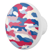 Rood Wit & Blauw Camouflage (3) Keramische Knop (Rechts)