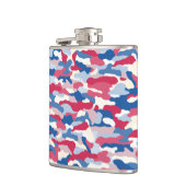 Rood Wit & Blauw Camouflage 6 oz. Heupfles (Links)