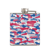 Rood Wit & Blauw Camouflage 6 oz. Heupfles (Achterkant)
