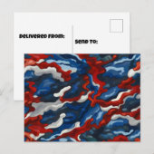 rood wit blauw camouflage briefkaart (Voorkant / Achterkant)