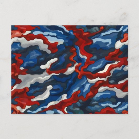 rood wit blauw camouflage briefkaart (Voorkant)