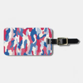 Rood Wit Blauw Camouflage Custom Bagagelabel (Voorkant horizontaal)