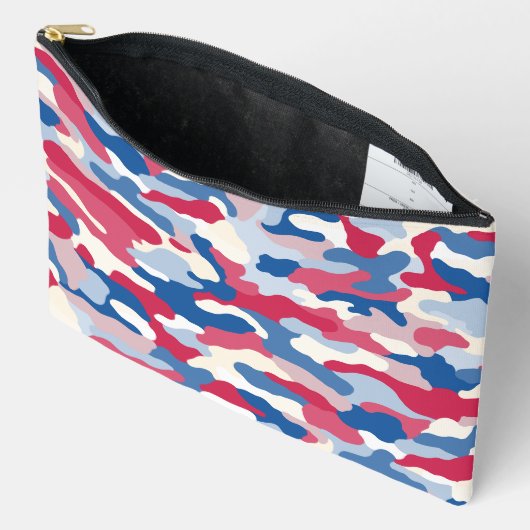 Rood Wit & Blauw Camouflage Groot Etui (Open)