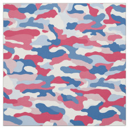 Rood Wit & Blauw Camouflage (kleinschalig) Stof