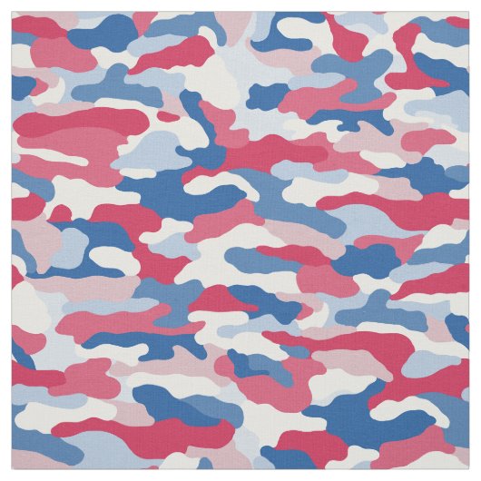 Rood Wit & Blauw Camouflage (kleinschalig) Stof (Swatch)