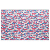 Rood Wit & Blauw Camouflage (kleinschalig) Stof (Fat Quarter)