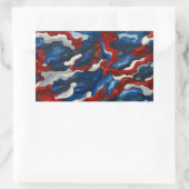 rood wit blauw camouflage rechthoekige sticker (Tas)