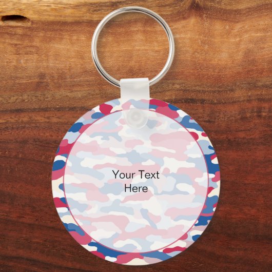 Rood Wit & Blauw Camouflage Rugged Aluminium Sleutelhanger (Achterkant)