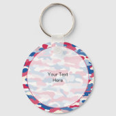 Rood Wit & Blauw Camouflage Rugged Aluminium Sleutelhanger (Achterkant)