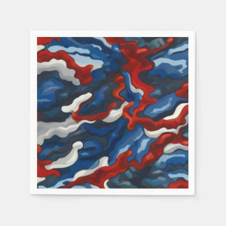 rood wit blauw camouflage servet