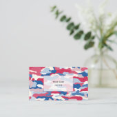 Rood Wit & Blauw Camouflage (transparant wit) Visitekaartje (Staand voorkant)
