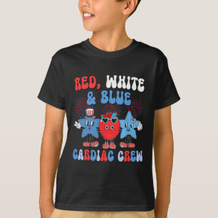 Rood Wit Blauw Cardiac Crew Cardiologie Cath Lab 4 T-shirt