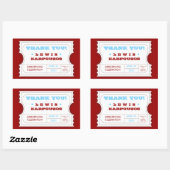 Rood Wit Blauw Carnaval Dank u Ticket Sticker (Vel)
