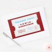 Rood Wit Blauw Carnaval Dank u Ticket Sticker (Envelop)