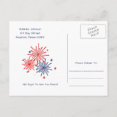 Rood Wit Blauw Chevron 4th of July Party Uitnodige Uitnodiging Briefkaart (Achterkant)