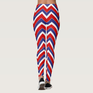 Rood-wit-blauw-Chevron-LEGGINGS Leggings