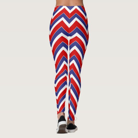 Rood-wit-blauw-Chevron-LEGGINGS Leggings (Achterkant)