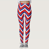 Rood-wit-blauw-Chevron-LEGGINGS Leggings (Voorkant)