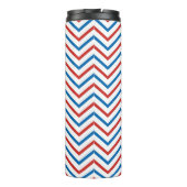 Rood Wit Blauw Chevron Patroon Thermosbeker (Achterkant)