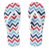 Rood Wit Blauw Chevron Teenslippers Jandals Thongs (Voetbed)