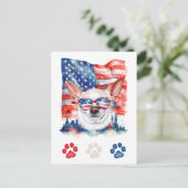 Rood Wit Blauw Chihuahua Hond Amerikaans 4 juli Feestdagenkaart (Staand voorkant)