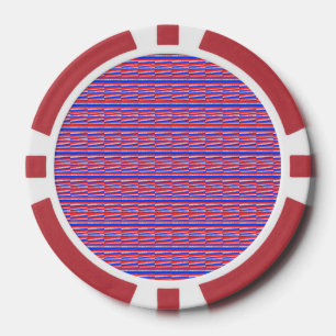 Rood Wit Blauw Cirkels Feestelijke Strepen Poker Chips