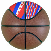 Rood Wit Blauw Cirkels Strepen Basketbal (Rechts)