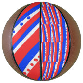 Rood Wit Blauw Cirkels Strepen Basketbal (Verticaal)
