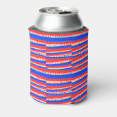 Rood Wit Blauw Cirkels Strepen Blikjeskoeler (Blikje Achterkant)